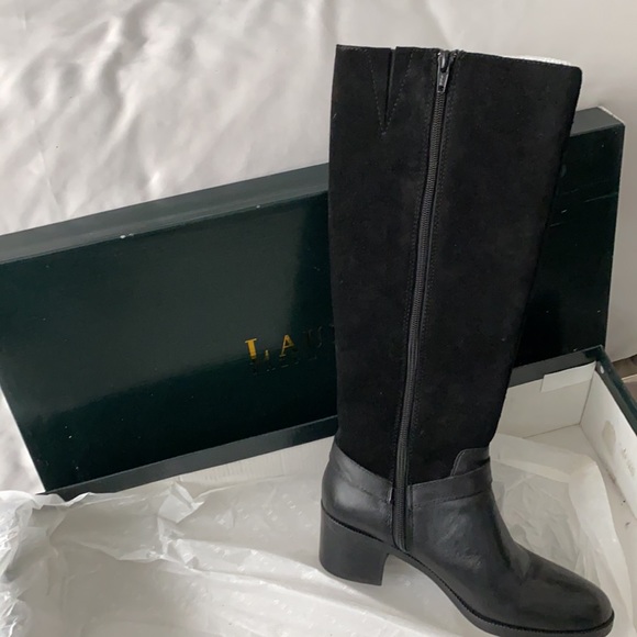 Ralph Lauren Leather and suede heeled boots - Picture 3 of 8